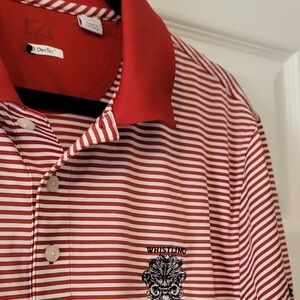 Cutter & Buck  DryTec Red Striped Men's Shirt